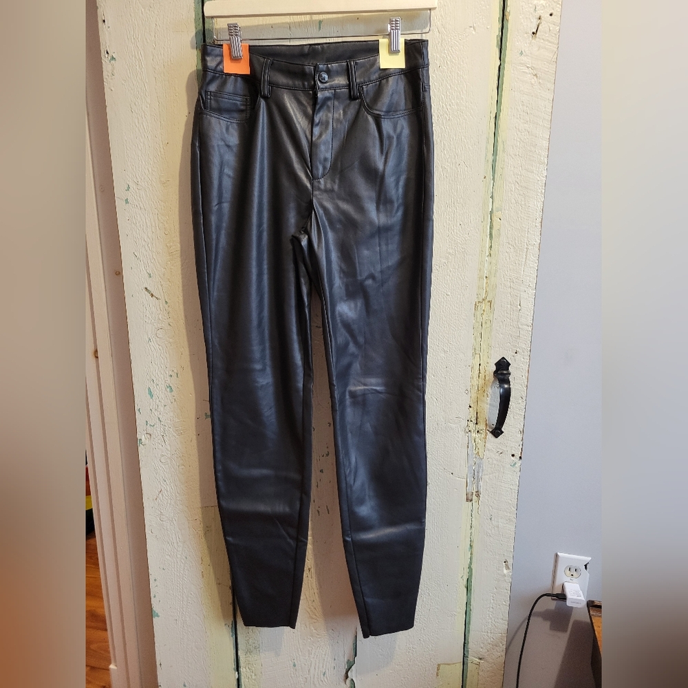 Noisy May Black Faux Leather Pants